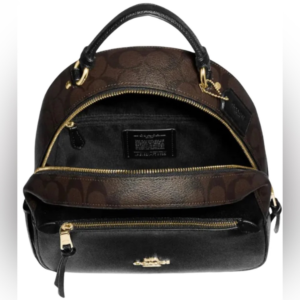 COACH Jordyn Backpack in Black with Signature C on the side EUC - Picture 3 of 9